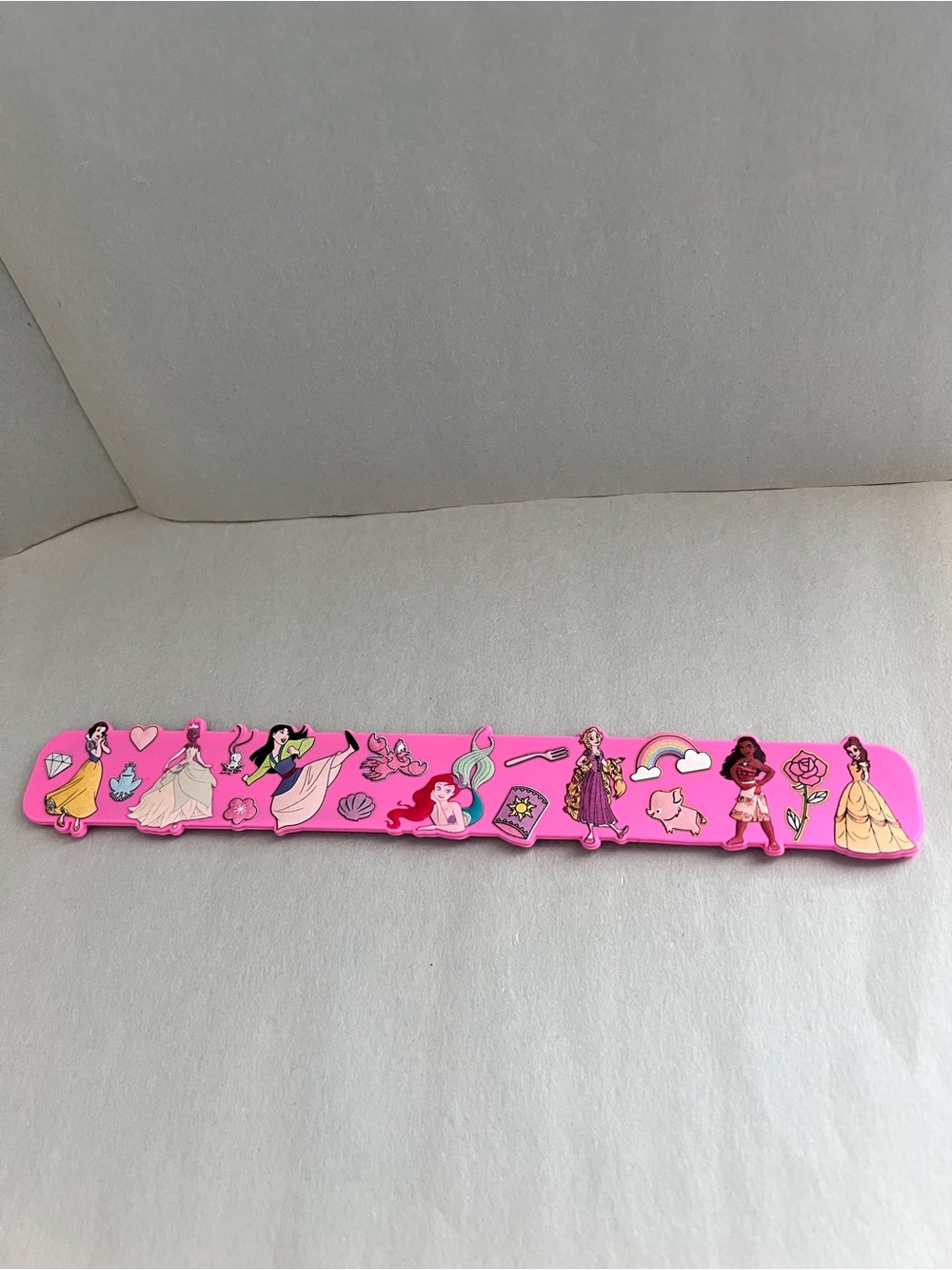 Disney Parks Pink Princess Moana Belle Mulan Ariel Rapunzel Tiana Slap Bracelet
